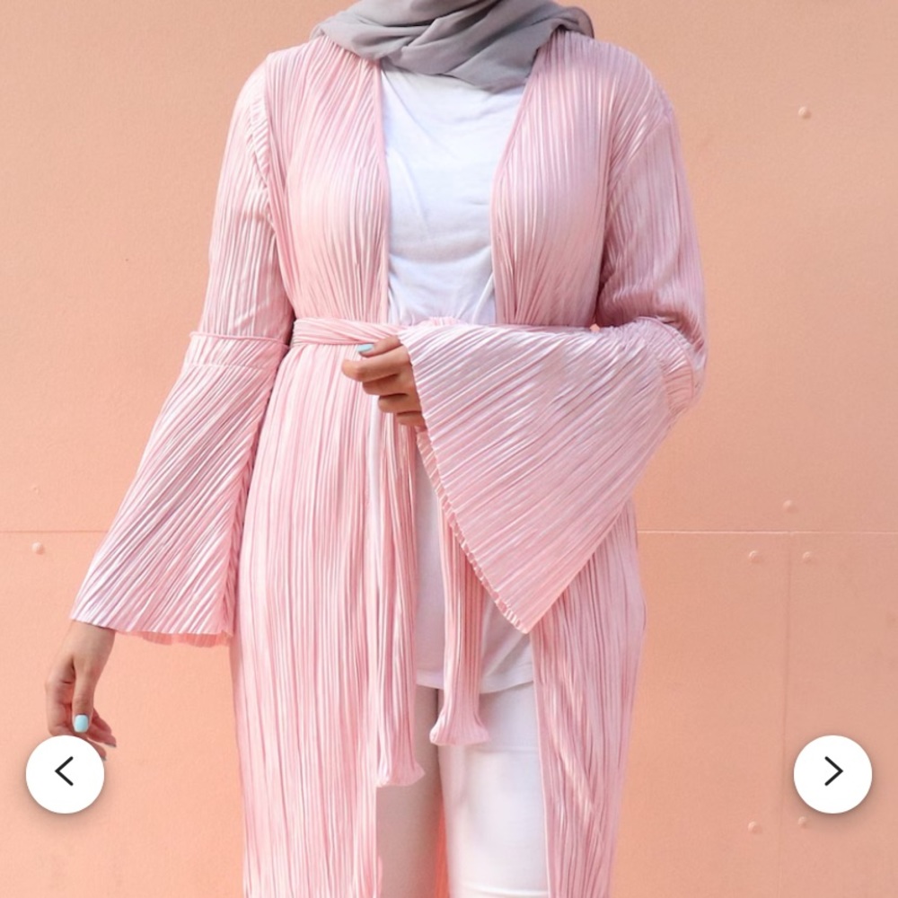 Modest Barbie Pleated Long Open Abaya or Duster